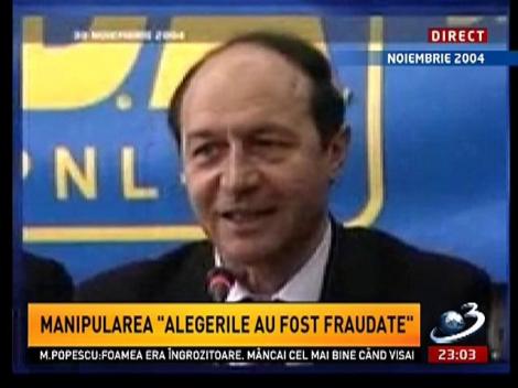 Sinteza Zilei: O altă manipulare a preşedintelui la alegerile din 2004, când a acuzat că au fost furate de către Guvern