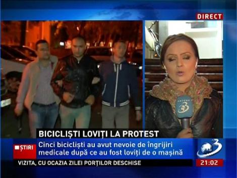Bicicliști accidentați la protest