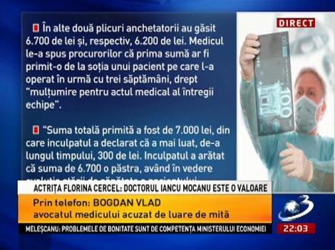 Bogdan Vlad, avocatul lui Iancu Mocanu: DNA-ul a mers pe teza că domnul doctor ar fi condiţionat actul medical de primerea unor bani, care nu este confirmată de probe