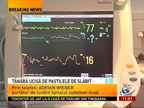 Tânăra de 29 de ani din Arad care instrase în comă după un consum de pastile pentru slăbit a murit