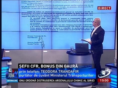 Pierderi la CFR, bonus pentru șefi. Purtător de cuvânt al Ministerului Transporturilor, încearcă să explice pierderile