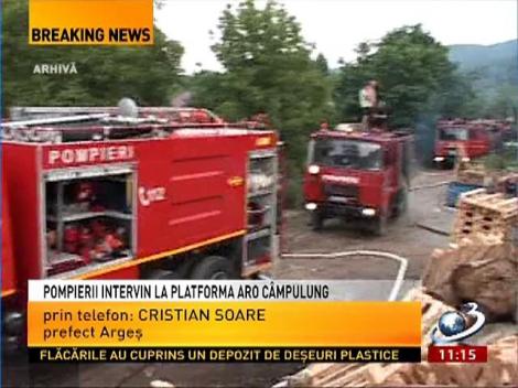 Prefectul de Argeş, despre incendiul de pe platforma Aro Câmpulung