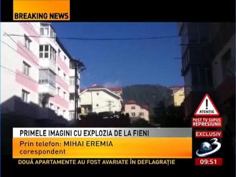 Primele imagini de la locul exploziei din Fieni