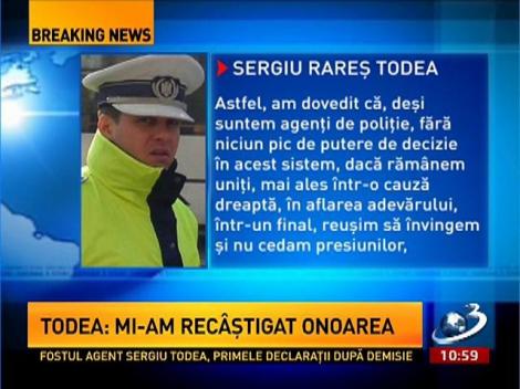 Prima declaraţie a lui Sergiu Todea, poliţistul care şi-a amendat şeful pentru o abatere în trafic