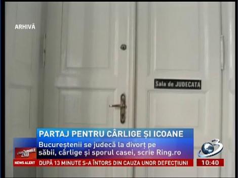 Bucureştenii se judecă la partaj pe săbii, flori şi cârlige de rufe