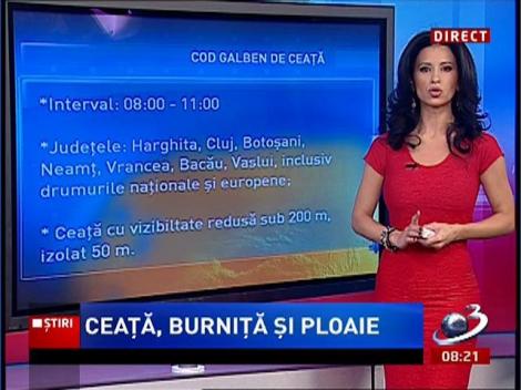 Se răceşte vremea! Ne aşteaptă zile cu ceaţă, burniţă şi ploaie