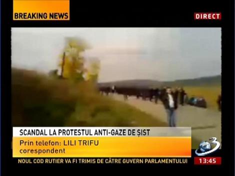 Scandal la protestul anti-gaze de şist
