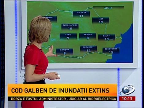 Cod Galben de inundaţii extins. Vedeţi care sunt zonele şi râurile vizate