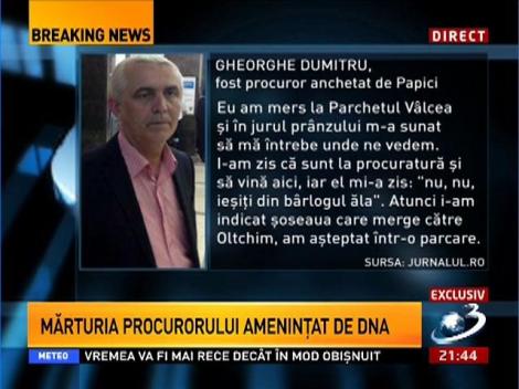 Q&A: Mărturia procuorului Gheorghe Dumitru, amenințat de DNA