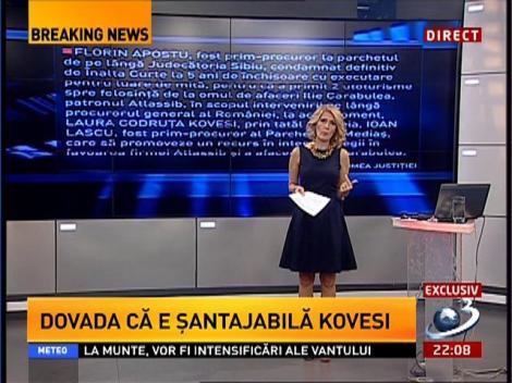 Q&A: Dovada că Laura Codruța Kovesi este șantajabilă