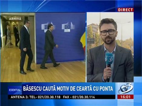 Băsescu caută motiv de ceartă cu Ponta
