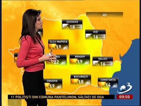 Prognoza meteo pentru următoarele zile