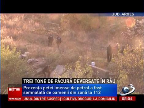 Stare de alertă în Argeş! Trei tone de păcură s-au deversat în râul Tîrgului