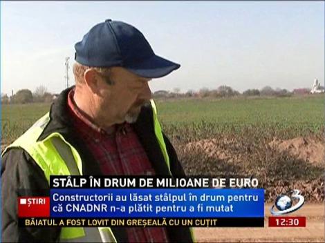 A opta minune din Caracal! Un stâlp în mijlocul șoselei