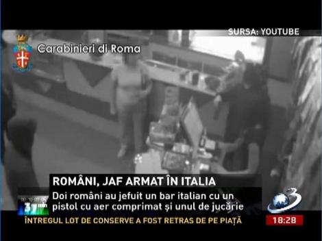 Români, jaf armat în Italia, cu un pistol de jucărie