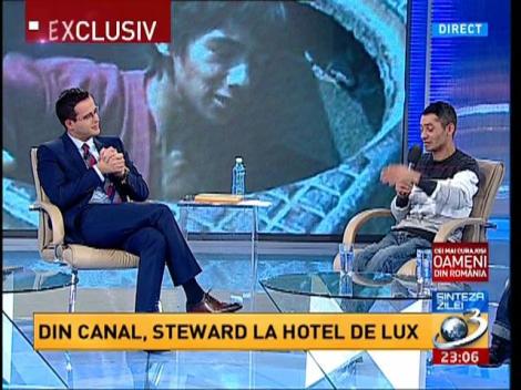 Emanuel Balaciu, din canalele din gara de Nord, steward la un hotel de lux din Capitală