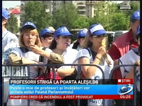 Profesorii şi învăţătorii vor protesta în faţa Palatului Parlamentului