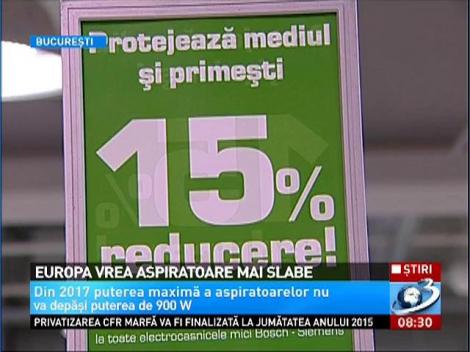 Aspiratoarele cu motoare de peste 1600 de W vor fi interzise