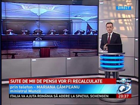 Câmpeanu: Peste 200.000 de pensii vor fi recalculate în urma deciziei Curţii Constituţionale