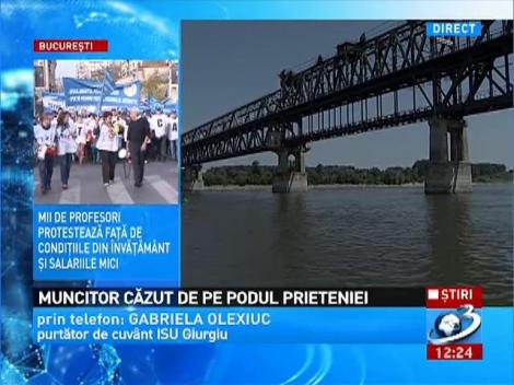 Un muncitor a căzut de pe Podul Prieteniei Giurgiu-Ruse