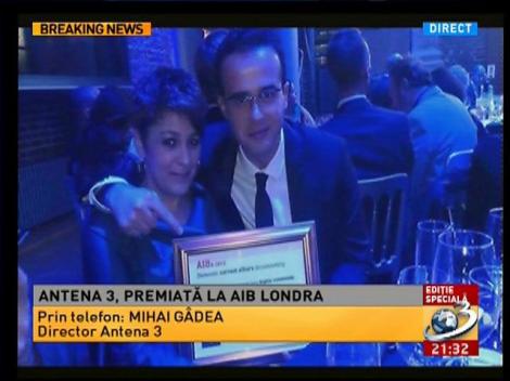 Mihai Gâdea, în direct de la Londra: Este al treilea an în care suntem nominalizaţi şi suntem câstigători