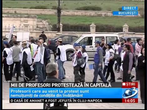 Imagini de la protestul miilor de profesori din Bucureşti