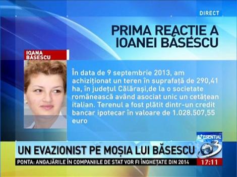 Ioana Băsescu: În septembrie am achiziţionat un teren de 290 ha în Călăraşi, cu credit ipotecar