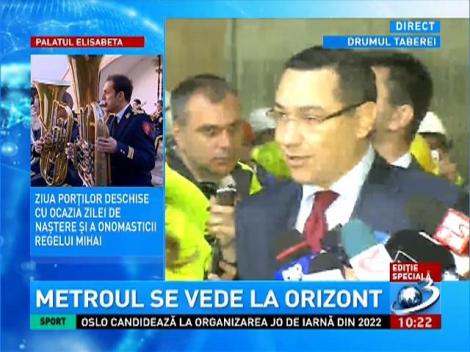 Ponta, în vizită pe şantier la metroul din Drumul Taberei