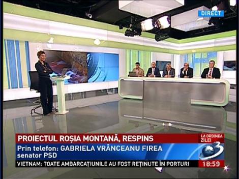 La Ordinea Zilei: Gabriela Vrânceanu Firea, despre respingerea proiectuluI Roşia Montană