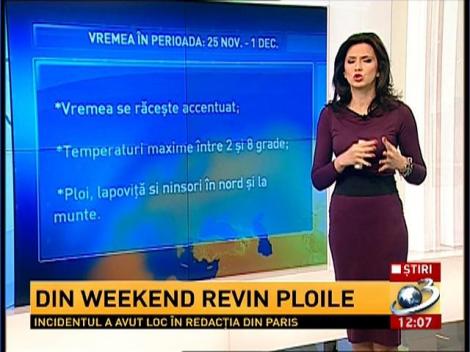 Din weekend revin ploile! Vremea în perioada 18-24 noiembrie