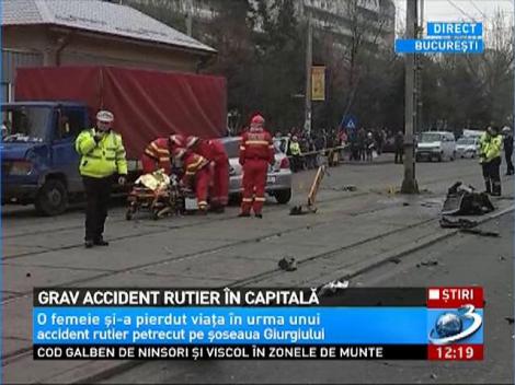 O femeie a murit într-un grav accident de circulațe pe șoseaua Giurgiului din Capitală