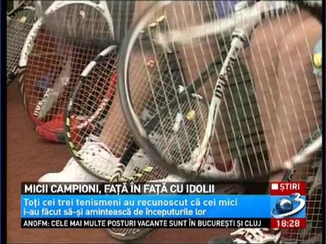 Mici campioni, față în față cu idolii. Sorana Cârstea, Horia Tecău și Simona Halep au jucat tenis cu juniorii