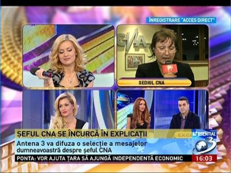 Șefa CNA: Am crezut că Antena 2 nu este ca postul Antena 3, spălător de creiere