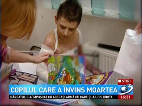 A învins moartea! Ionuț, copilul care a suferit arsuri pe 80% din suprafața corpului