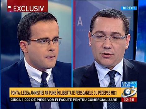 Ponta: Legea amnistiei sau graţierea colectivă nu se referă la oameni nevinovaţi