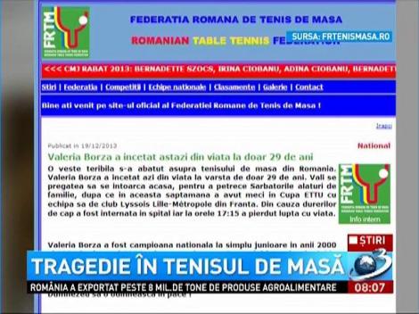 Valeria Borza, campioană la tenis de masă, a murit aseară, în Franţa. Sportiva avea 29 de ani