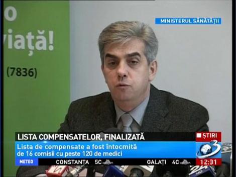 Lista compensatelor, finalizată