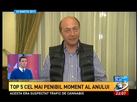 Sinteza Zilei: Top 5 cele mai penibile momente din 2013: Băsescu la perdeluță