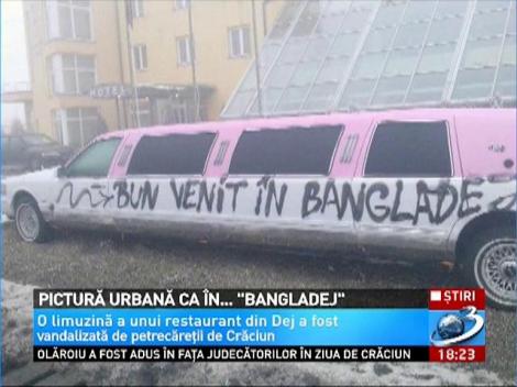 ''Bun venit în... Bangladej'', acesta a fost mesajul lăsat pe o limuzină vandalizată în Dej