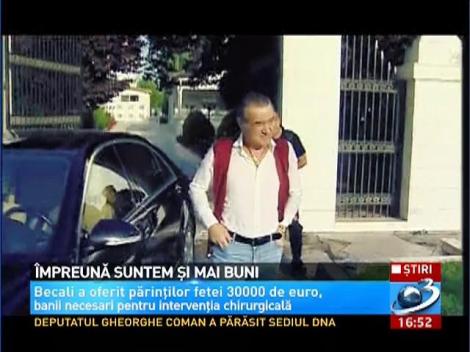 Gigi Becali a ajutat o fetiță care are nevoie de ajutor pentru a merge