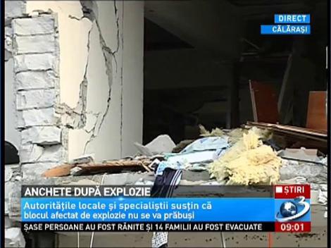 Anchete după explozia din Călăraşi. Autorităţile locale susţin că blocul afectat nu se va prăbuşi