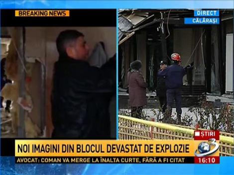 Noi imagini din blocul devastat de explozie de la Călărași