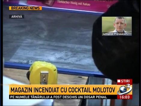 Magazin incendiat cu cocktail molotov la Timişoara