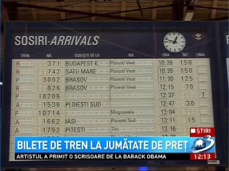 Bilete de tren la jumătate de preţ