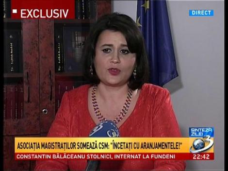 Gabriela Baltag, preşedintele Asociaţiei Magistraţilor din România, nu acceptă interimat la CSM