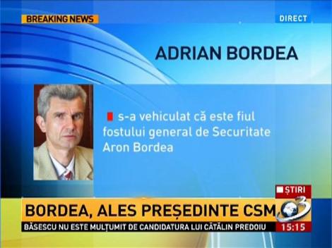 Adrian Bordea, ales preşedinte al CSM