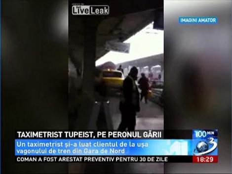 Imagini incredibile! Un taximetrist a intrat cu maşina pe peron în Gara de Nord