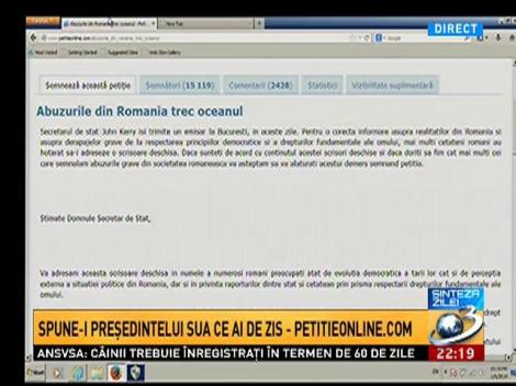 Sinteza Zilei: Ce mesaje au postat românii pe petitieonline.com