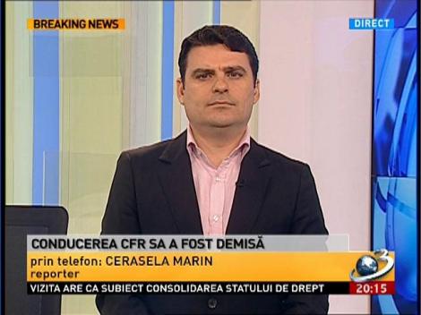 Conducerea CFR a fost DEMISĂ pentru management defectuos