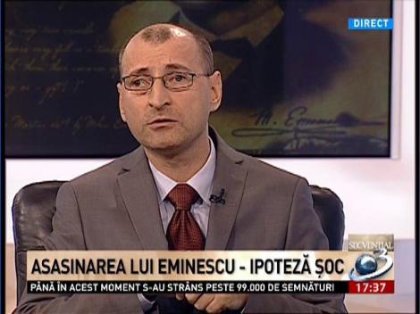 Alin Ciupala, despre ipoteza soc a mortii lui Eminescu: Sunt impotriva acestor teorii, pe care le consider niste aberatii